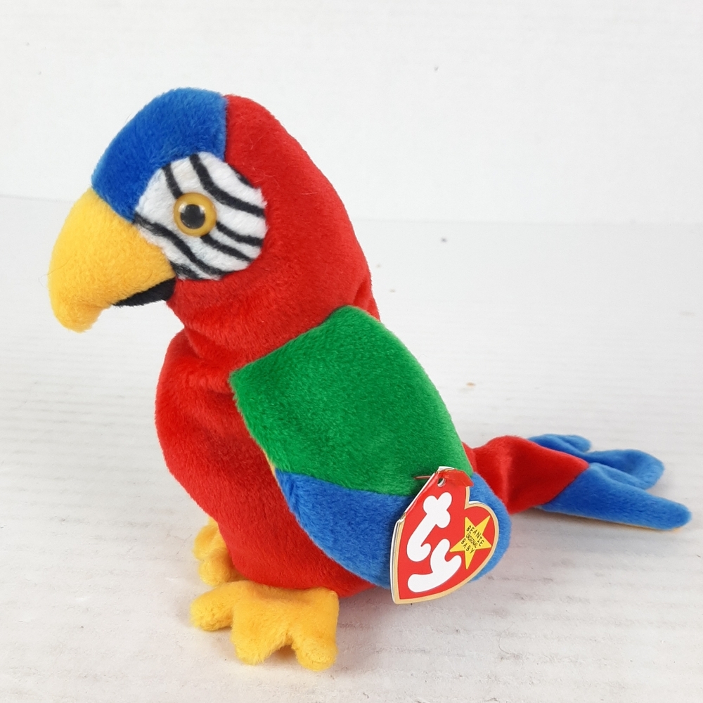 🔥Ty Beanie Babies JABBER the Multicolor Parrot